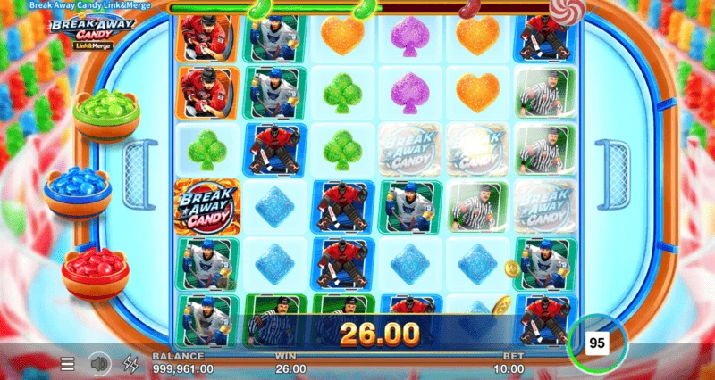 Break Away Candy - 増加するMultiplikator Trailを伴うFree Spinsの開始。