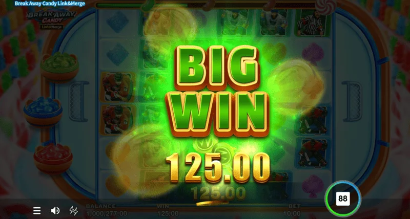Break Away Candy - Grand Jackpot x5000のベットをドロップ。