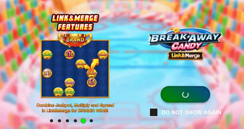 Break Away Candy - 6x6のグリッドとホッケー選手が描かれたメイン画面。